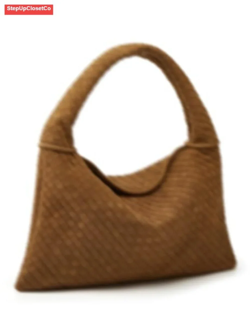 Slouchy Woven Suede Hobo Bag Crossbody Crescent Shoulder Satchel Tote
